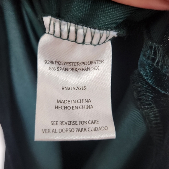 RACHEL ZOE Velvet Emerald Green Surplice Midi Dress Large - Picture 7 of 7